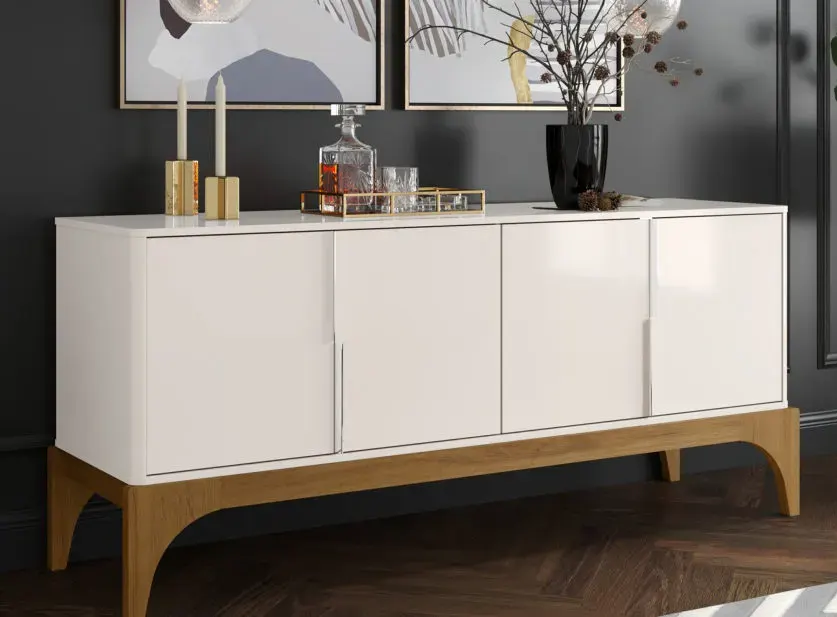 Buffet Amalfi, OFF WHITE / MADEIRO CANELA