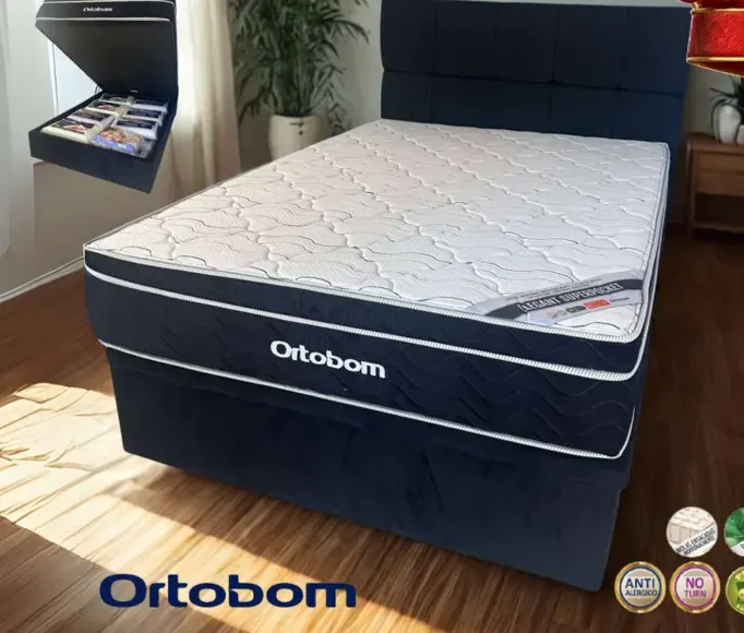 Cama BOX BAU Casal Elegant Superpocket