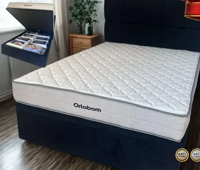Cama BOX BAÚ Casal Robust Dupla Face Espuma