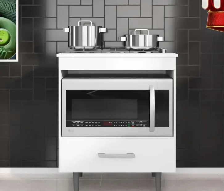 Balcão para Cooktop 1 Gaveta, BRANCO