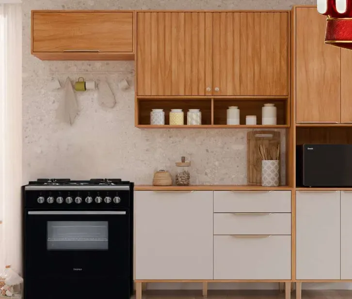 Cozinha Divina 4 Peças Paneleiro SEM Vidro, CINAMOMO / OFF WHITE