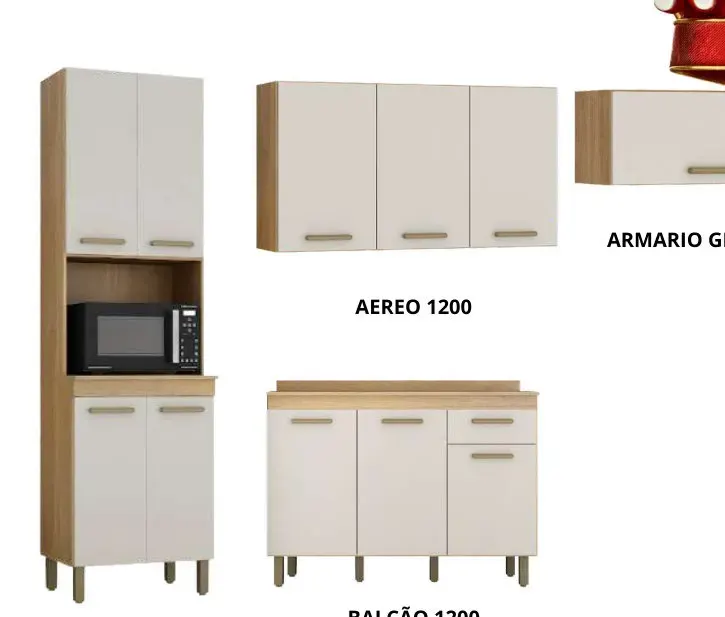 Cozinha SÃO Luiz Módulos, CARVALHO NATURE / OFF WHITE
