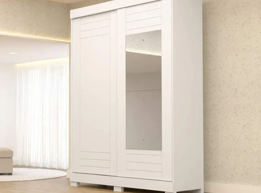 Guarda-roupas Ayla com Espelho, BRANCO