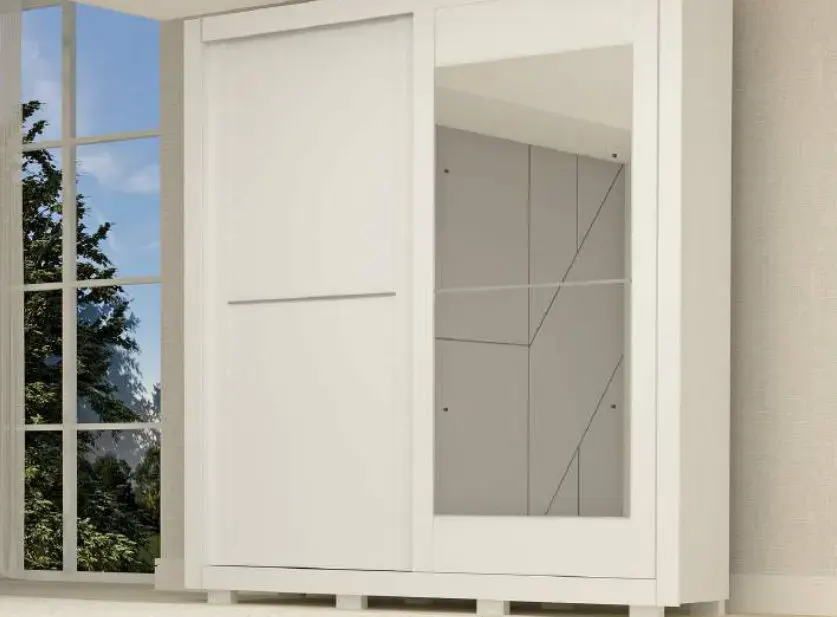 Guarda-roupas Nicole com Espelho, BRANCO