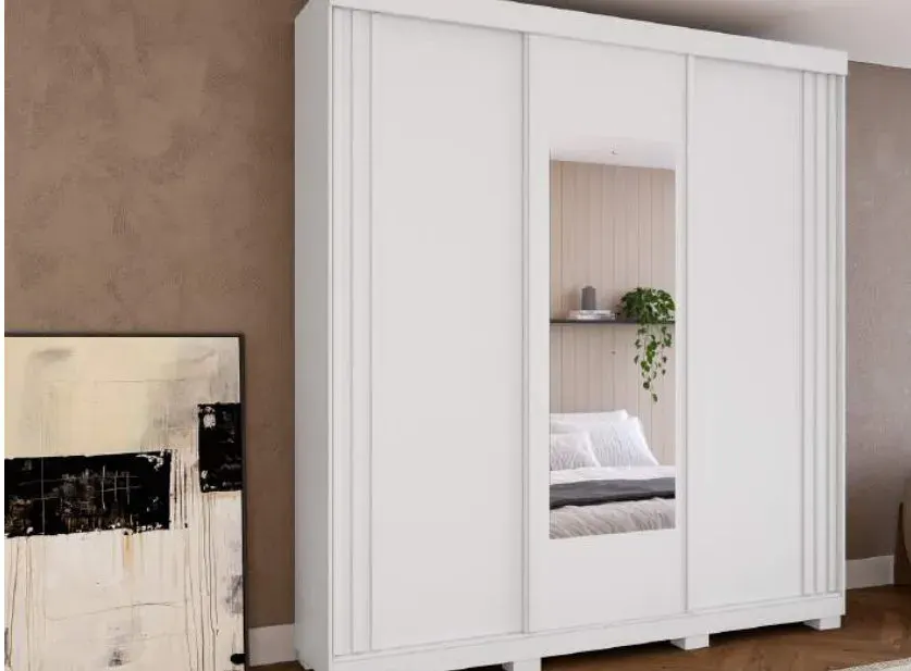 Roupeiro Deise com Espelho, BRANCO