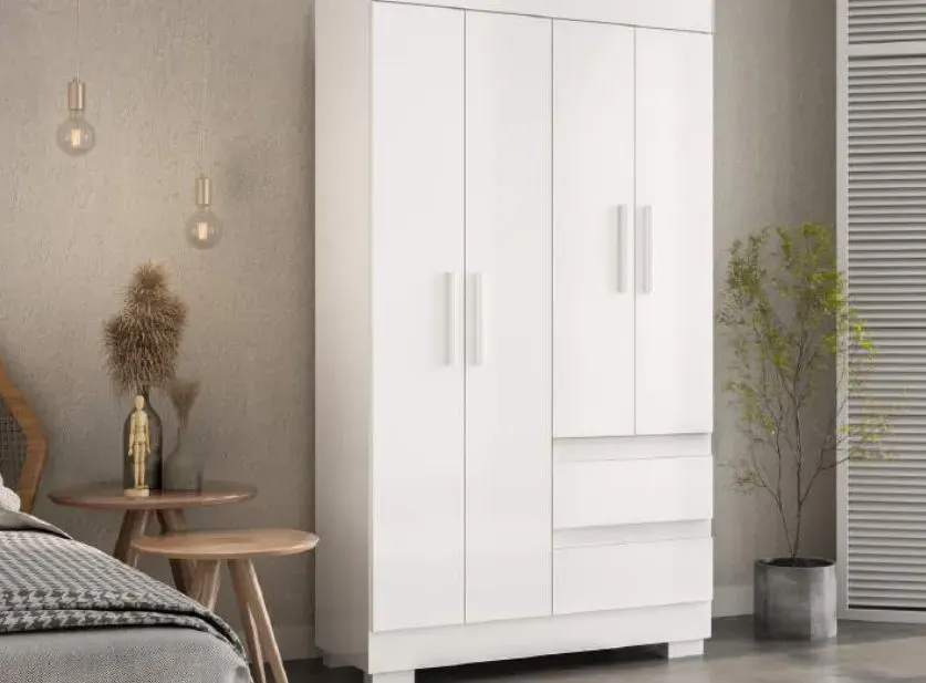 Roupeiro Maya 4 Portas, BRANCO
