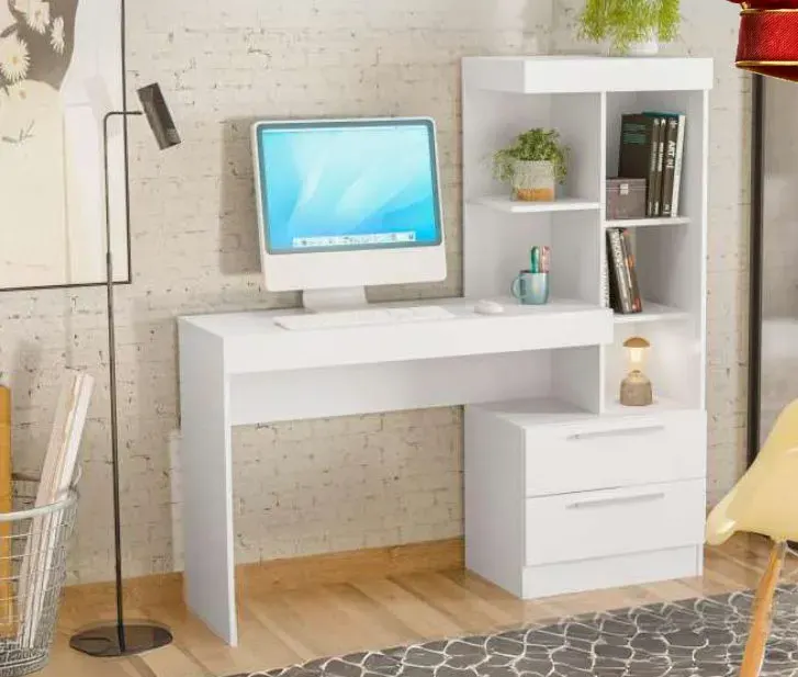 Mesa Office NT 2010, BRANCO OU BRANCO / ROSA (FLEX)