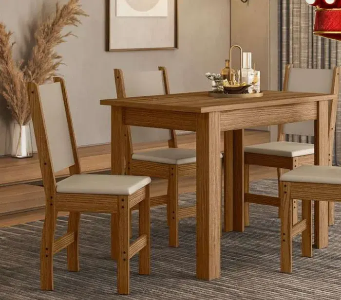Mesa Belagio C/4 Cadeiras, FREIJÓ