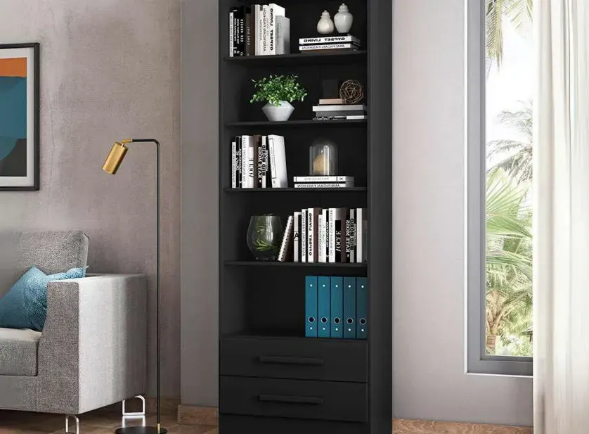 Livreiro 2 Gavetas 3420, PRETO