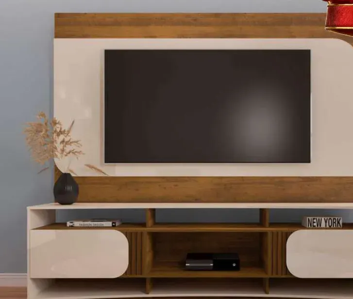 Painel e Rack Atlantis, PINHO TREND / OFF WHITE TX