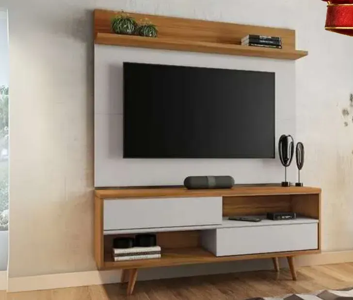 Painel NT 1185 + Bancada NT 1180, FREIJÓ TREND / OFF WHITE TX
