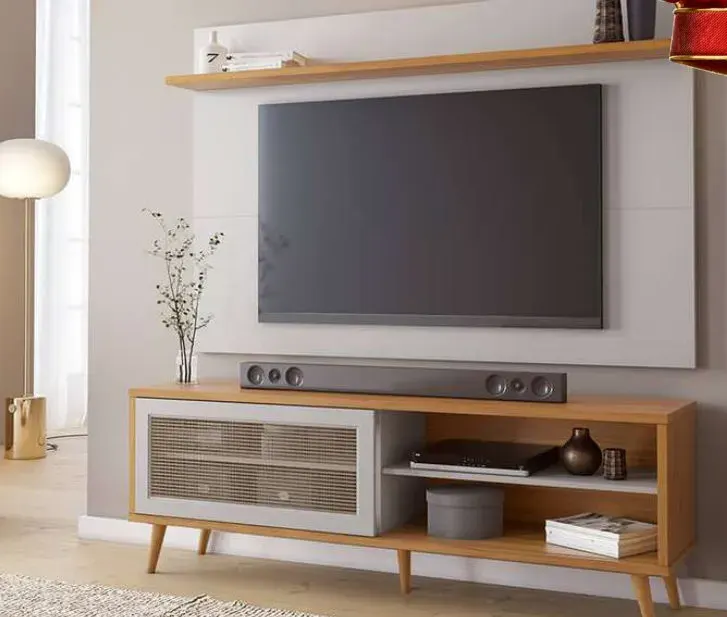 Painel NT 1190 + Bancada NT 1175, FREIJÓ TREND / OFF WHITE TX
