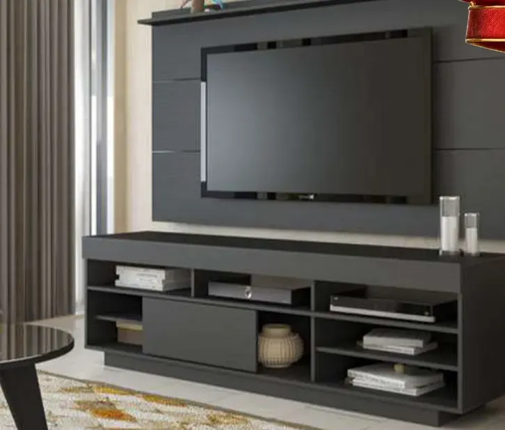 Painel Slan + Rack Treviso, PRETO